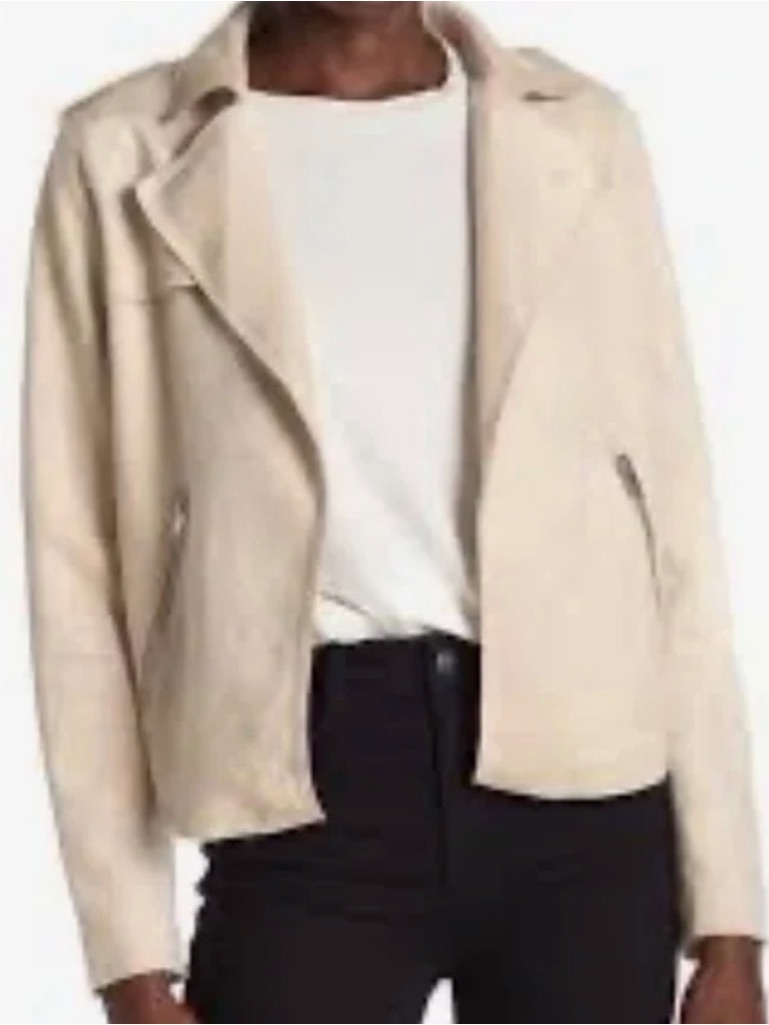 Philosophy Tan Faux Suede Open Moto Jacket